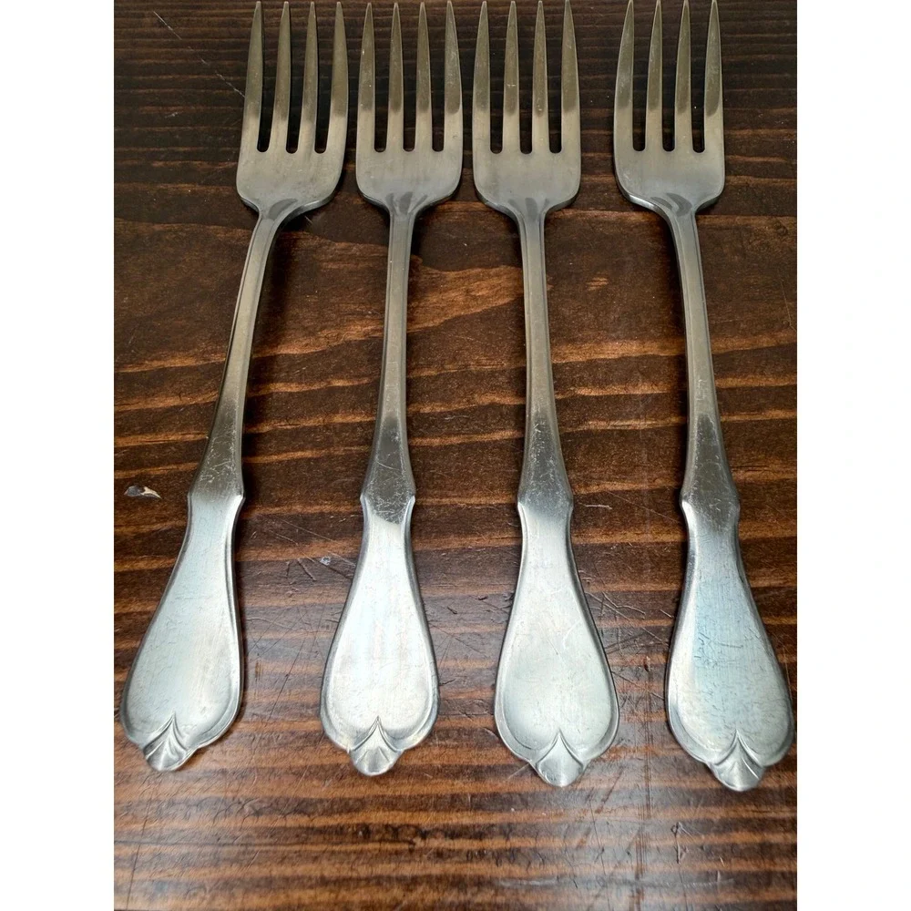 4 Oneida Wm A Rogers Premier Stainless American Freedom Dinner Forks USA Made